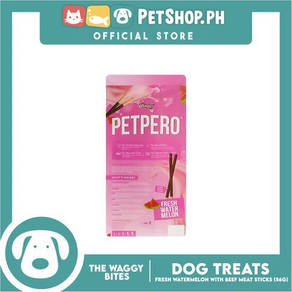 The Waggy Bites - Petpero Chewy Dental Sticks For Dogs (Watermelon and Beef) 56g