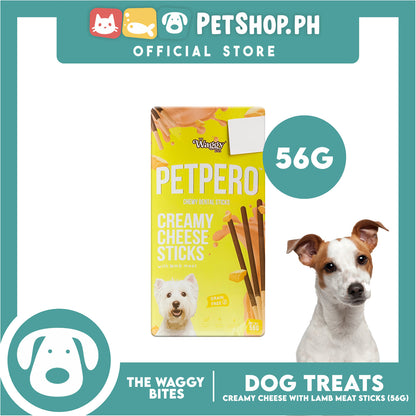The Waggy Bites - Petpero Chewy Dental Sticks For Dogs (Creamy Cheese and Lamb) 56g