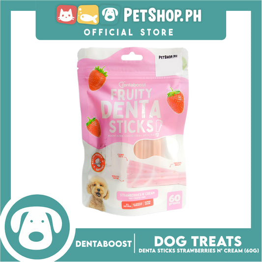 Dentaboost Fruity Dental Sticks Strawberries N' Cream 60g for Dogs