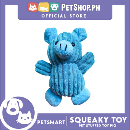 Pet Toy Squeeky Stuffed Animal Pig (Blue)