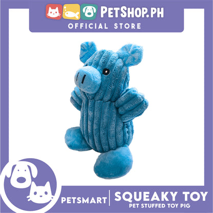 Pet Toy Squeeky Stuffed Animal Pig (Blue)