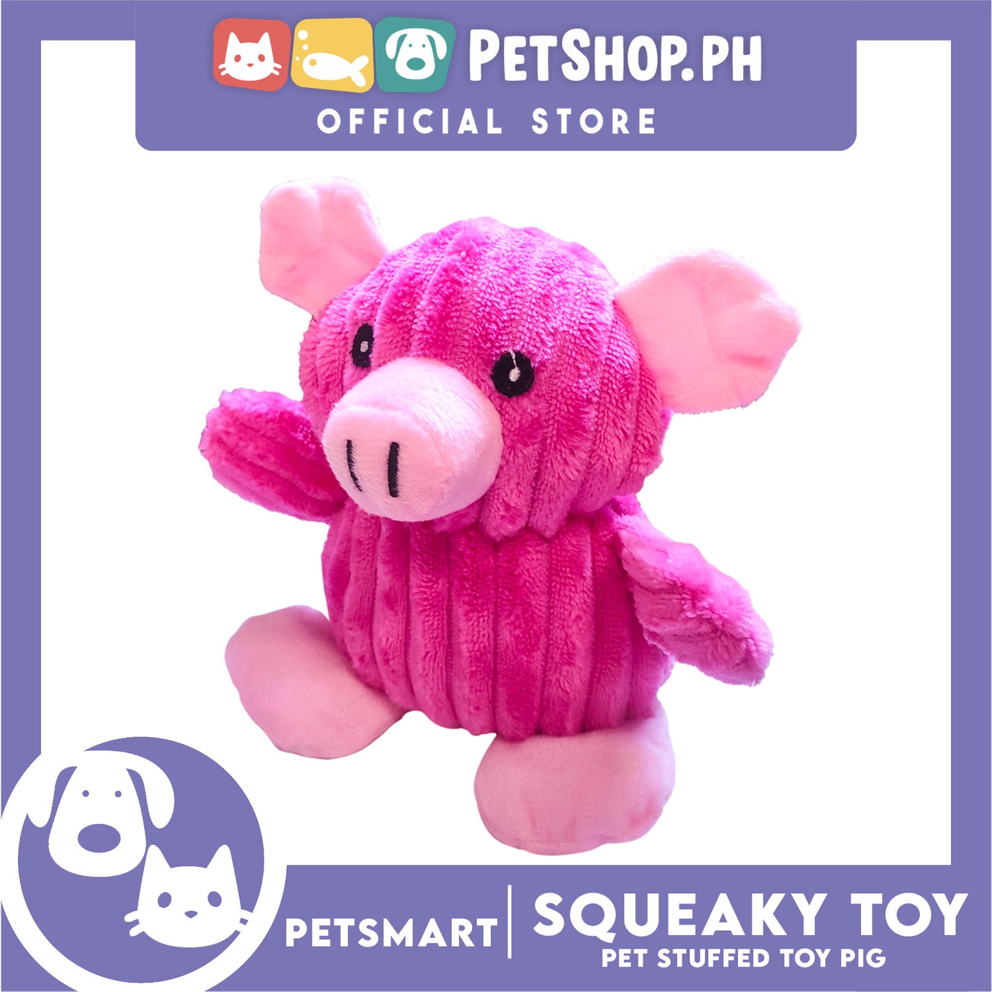 Pet Toy Squeeky Stuffed Animal Pig (Pink)