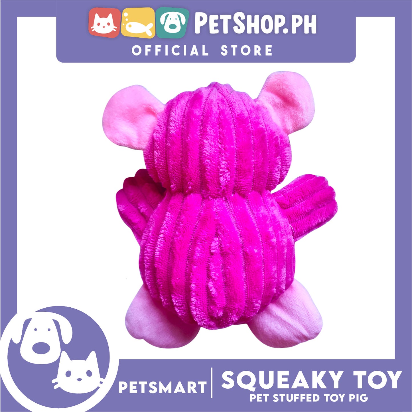 Pet Toy Squeeky Stuffed Animal Pig (Pink)