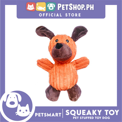 Pet Toy Squeeky Stuffed Animal Dog (Orange)