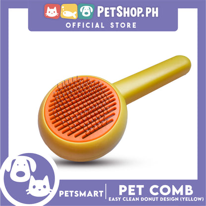 Pet Comb Easy Clean Donut Design (Yellow)
