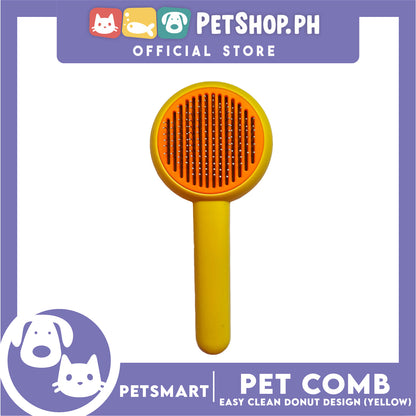 Pet Comb Easy Clean Donut Design (Yellow)