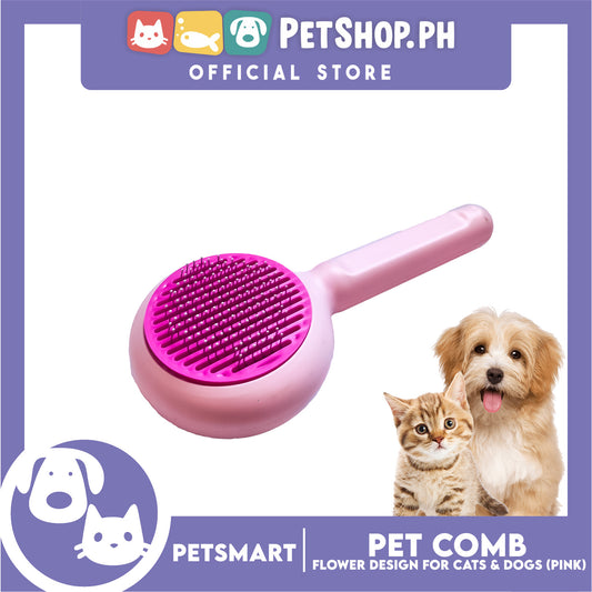 Pet Comb Easy Clean Flower Design (Pink)