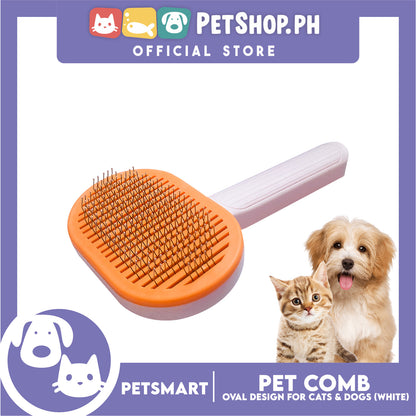 Pet Comb Easy Clean Oval Design (White)