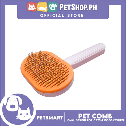 Pet Comb Easy Clean Oval Design (White)