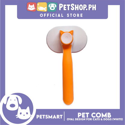 Pet Comb Easy Clean Oval Design (White)