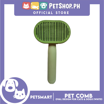 Pet Comb Easy Clean Oval Design (Green)