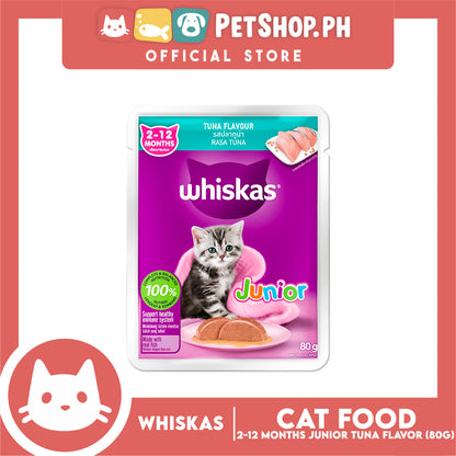 24pcs Whiskas Junior Tuna 2-12mo's Pouch Wet Cat Food 80g