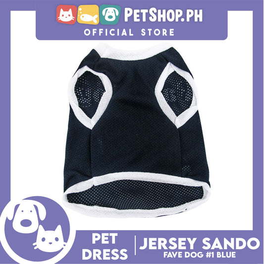 Pet Sando Dri-fit Jersey Blue DG-DF01 (Large) for Small Dog Dri-fit Breathable Jersey, Pet Sport Clothes