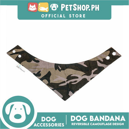 Dog Pet Bandana Reversible Camouflage Design Washable Scarf (Extra Small)