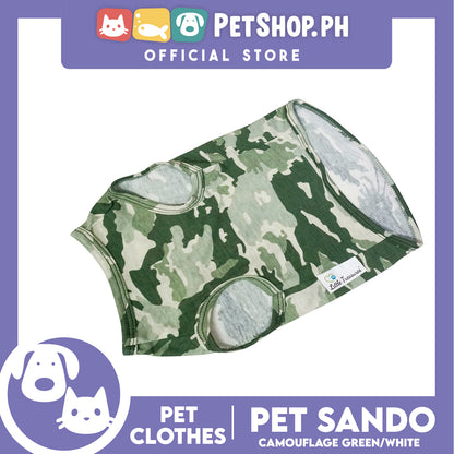 Pet Sando Camouflage Green/White (Medium) Pet Shirt Clothes Dress Perfect fit for Dogs