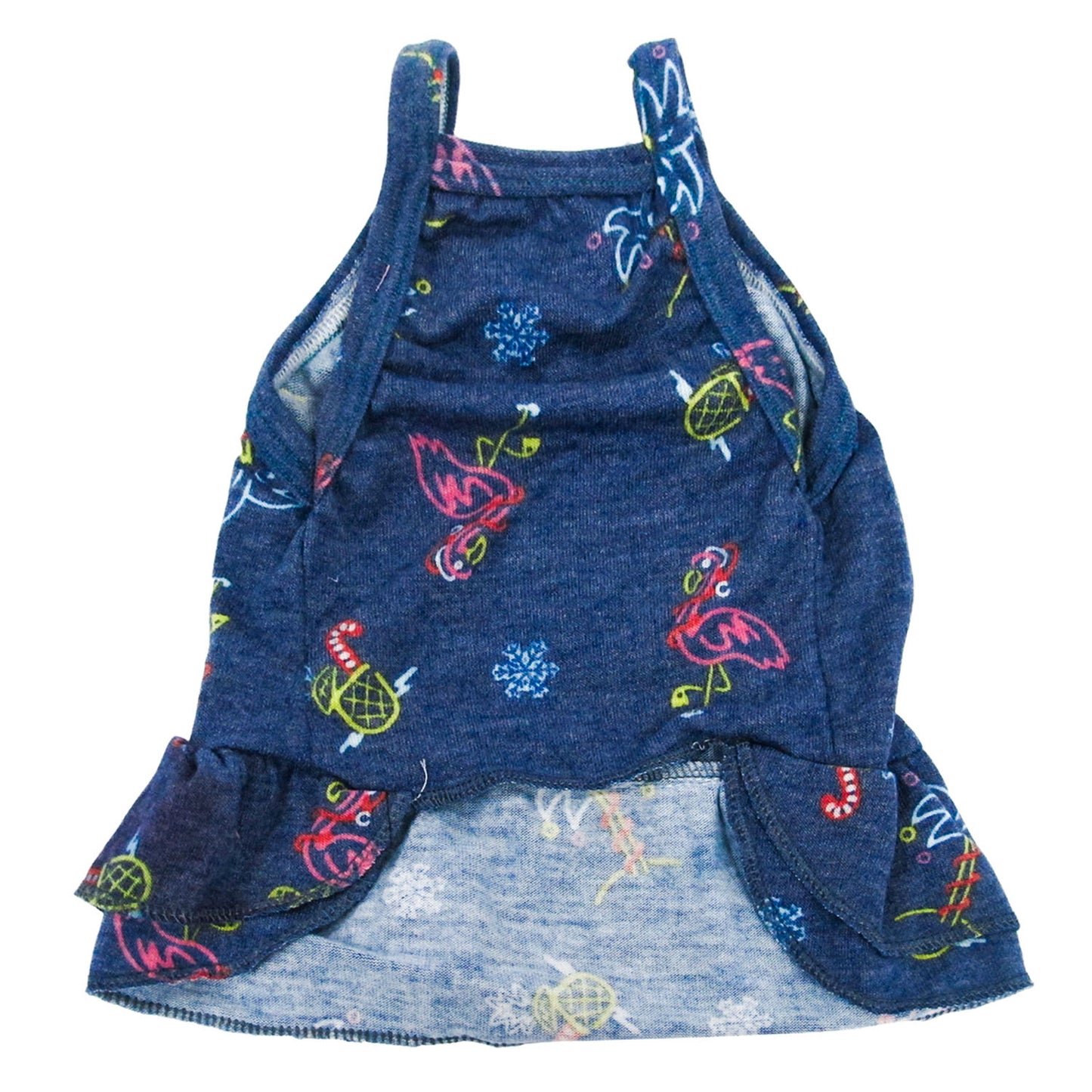 Pet Dress Flamingo Design Skirt Blue (Medium) Perfect fit for Small Breed Dogs and Cats