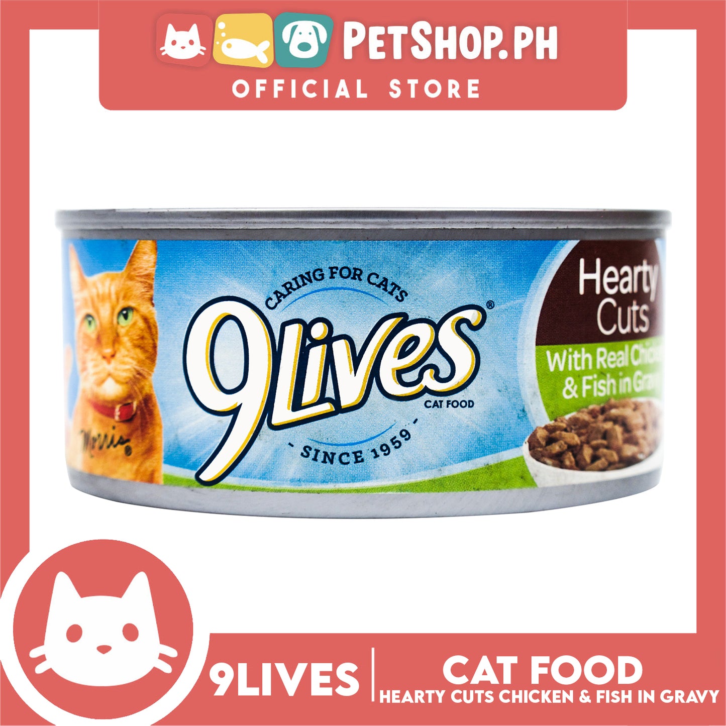 9Lives Hearty Cuts with Real Chicken and Fish in Gravy 156g Cat Wet Food