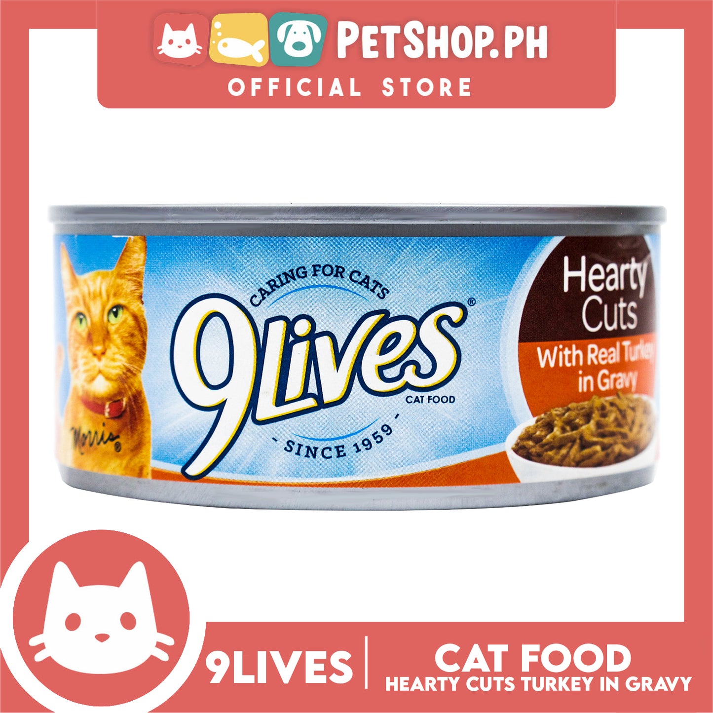 9Lives Hearty Cuts with Real Turkey in Gravy 156g Cat Wet Food
