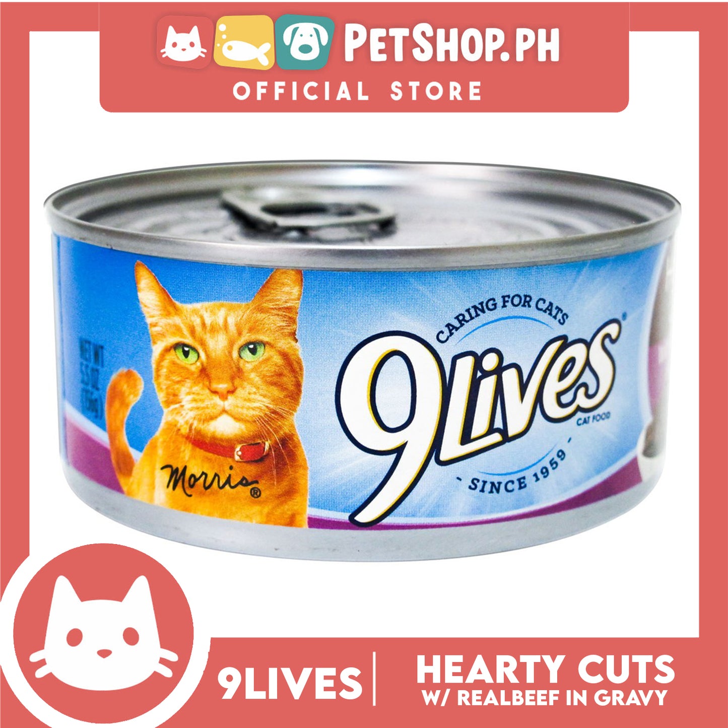9Lives Hearty Cuts with Real Beef in Gravy 156g Cat Wet Food