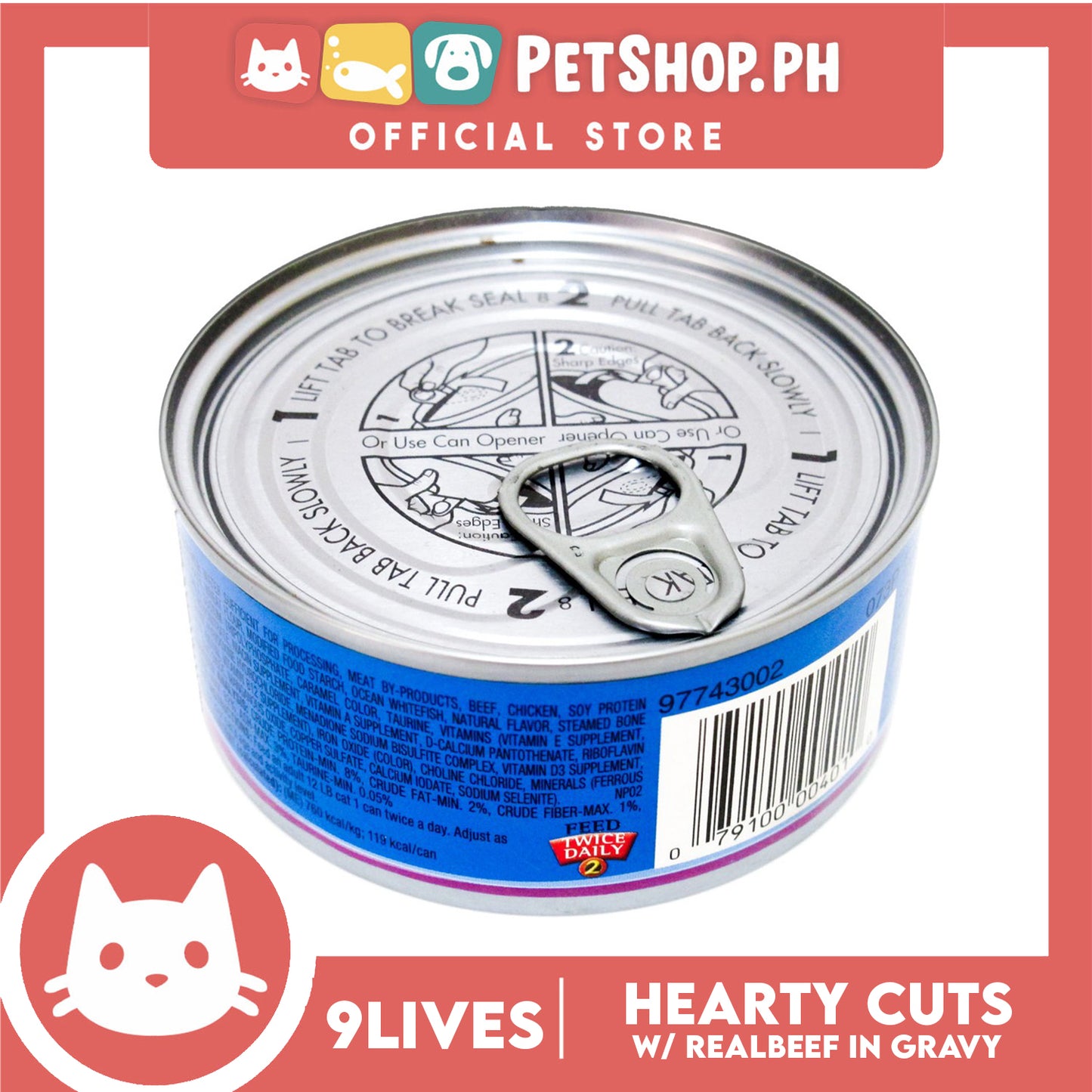 9Lives Hearty Cuts with Real Beef in Gravy 156g Cat Wet Food