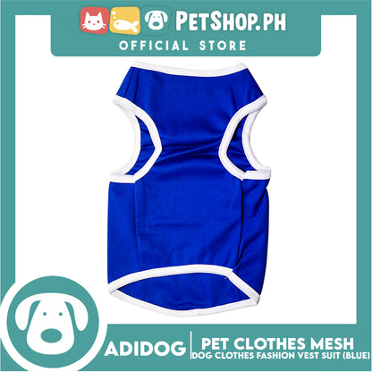 Adidog Pet Clothes Mesh Vet, Summer Dog Clothes, Breathable Mesh Vet, Dog Shirt, Pet Jersey, Fashion Vest Suit for Dogs (Blue) (Extra Small)