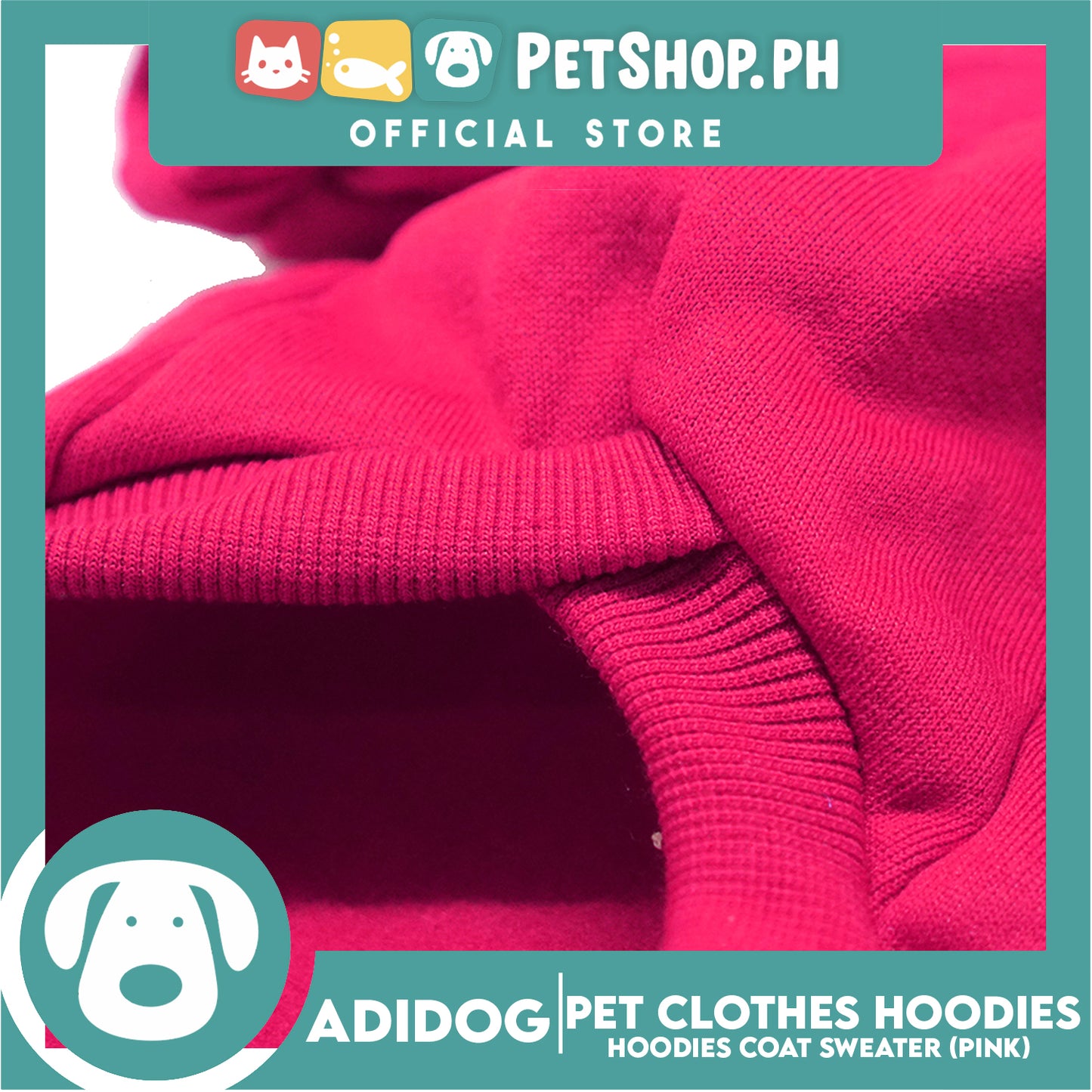 Adidog Pet Clothes Hoodies, Cute Warm Winter Hoodies Coat Sweater (Pink) Large