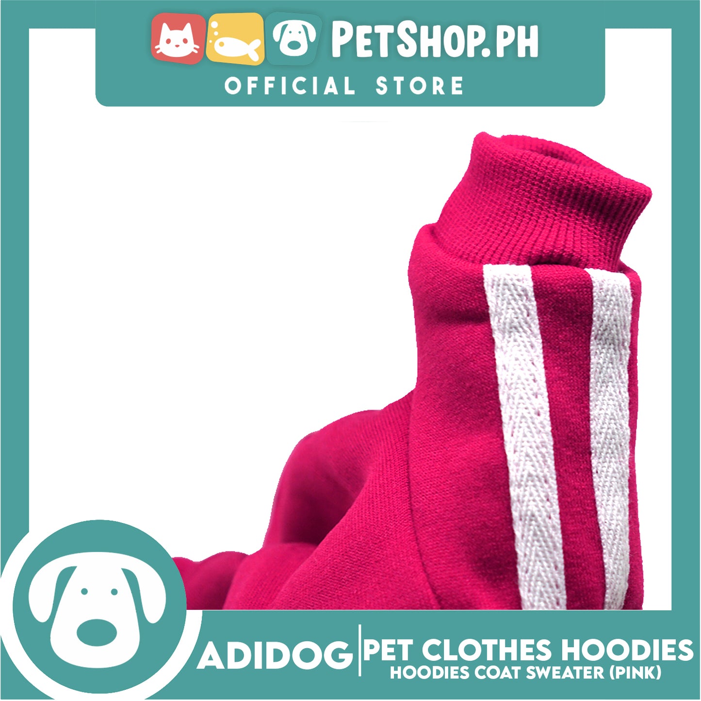 Adidog Pet Clothes Hoodies, Cute Warm Winter Hoodies Coat Sweater (Pink) Large