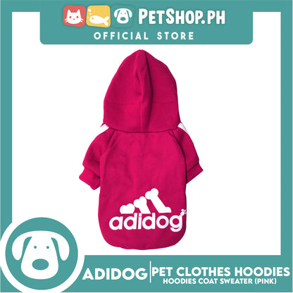 Adidog Pet Clothes Hoodies, Cute Warm Winter Hoodies Coat Sweater (Pink) Extra Large