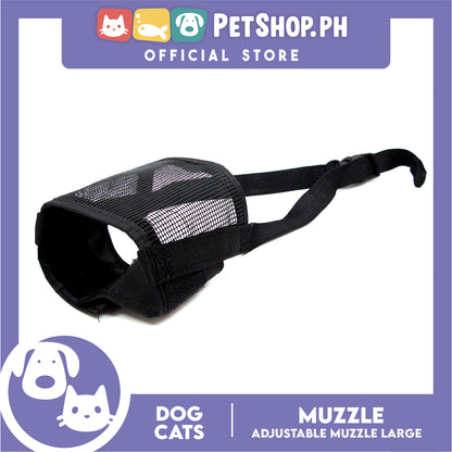 Dog Nylon Muzzle Head Mask with Adjustable Strap (Large) Anti-Bite