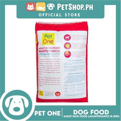 Pet One Adult Dog Food Maintenance, Fresh And Healthy 18.18kg Dry Dog Food