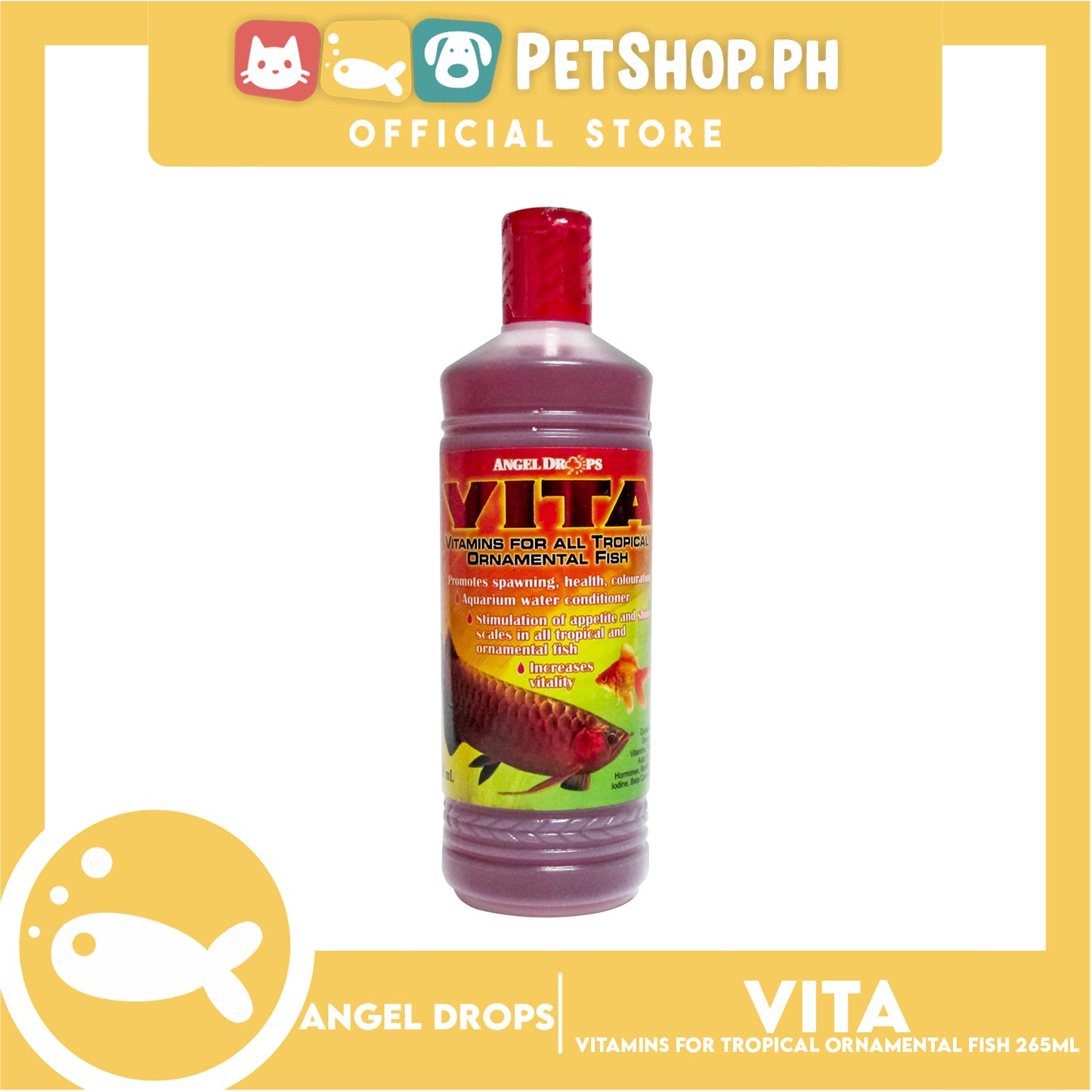 Angel Drops Vita 265ml Vitamins for Tropical Ornamental Fish