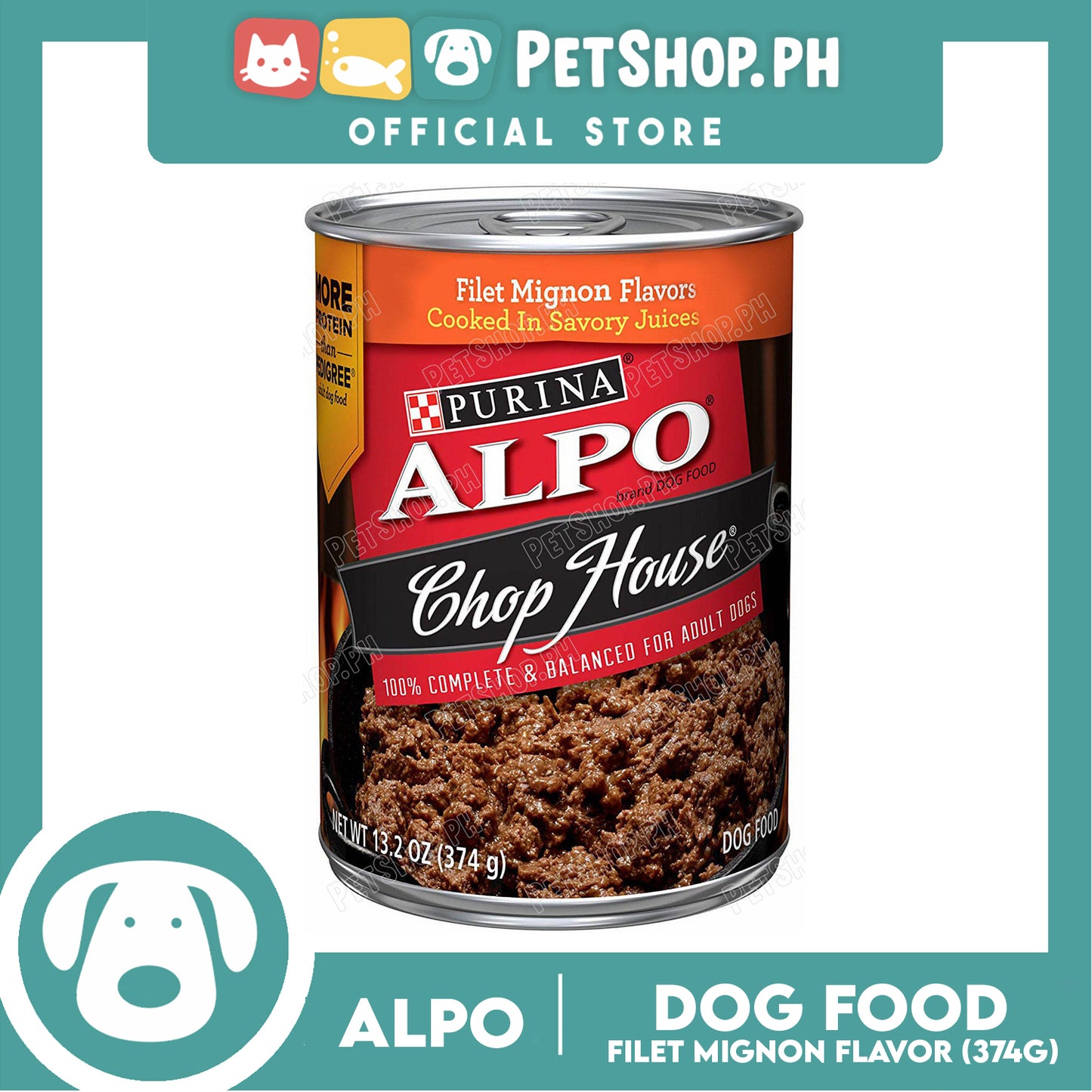Alpo Chop House Filet Mignon Canned 374g
