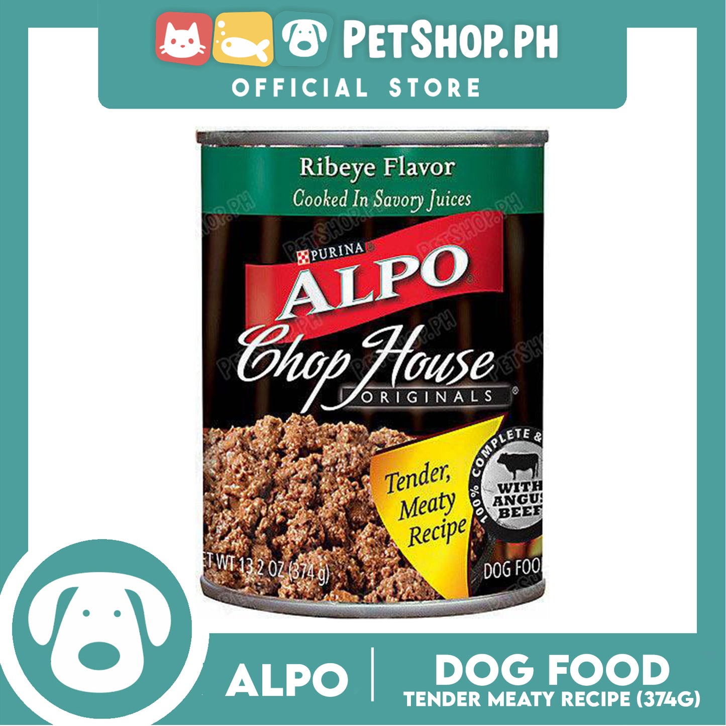 Alpo Chop House Ribeye Canned 374g
