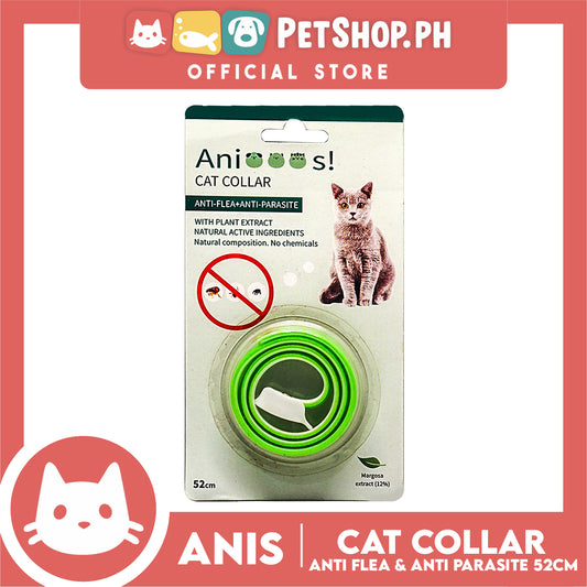Adjustable Cat Collar Anti-Flea and Anti-Parasite 52cm with 12% Margosa Extract Flea C6713 (Green)
