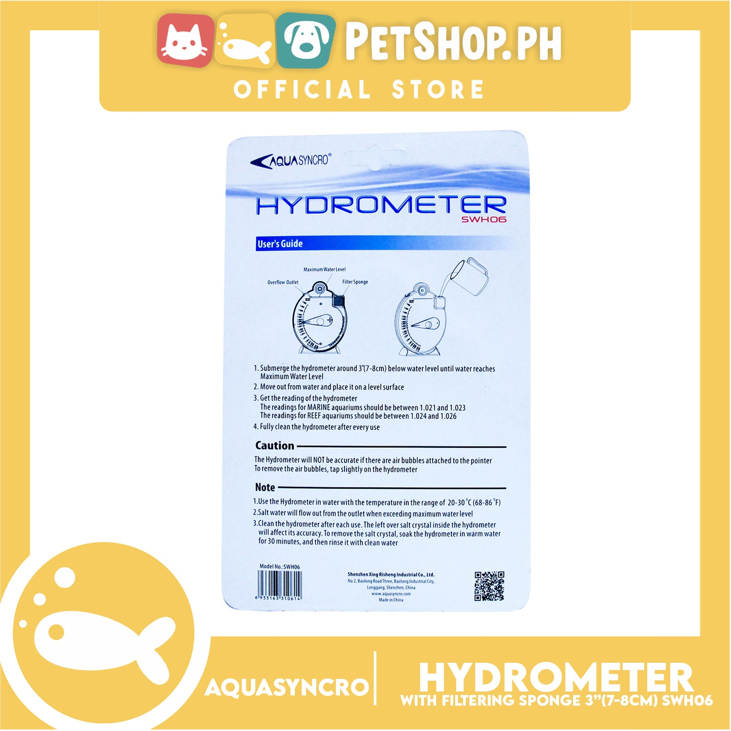 Aqua Syncro Hydrometer SWH06
