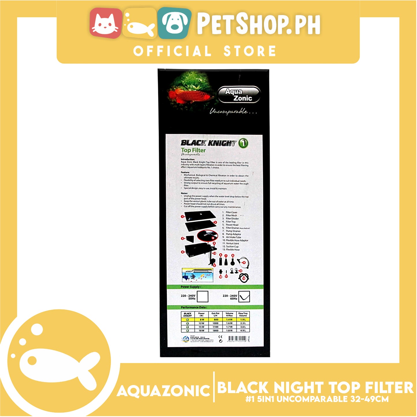 Aqua Zonic Black Knight Top Filter 32-49cm