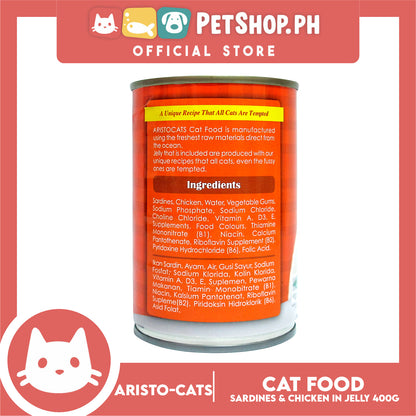 Aristo Cats Yi HU Sardines and Chicken In Jelly 400g