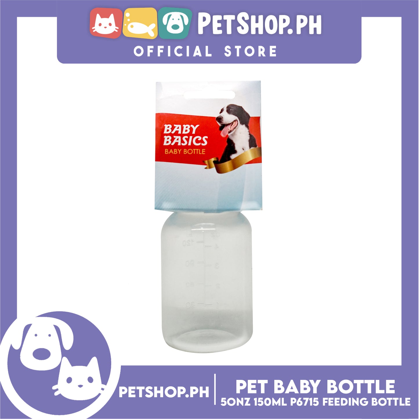 Pet Baby Bottle for Feeding Kittens and Puppies 5oz 150ml P6715- Feeding Bottle, Nursing Kit