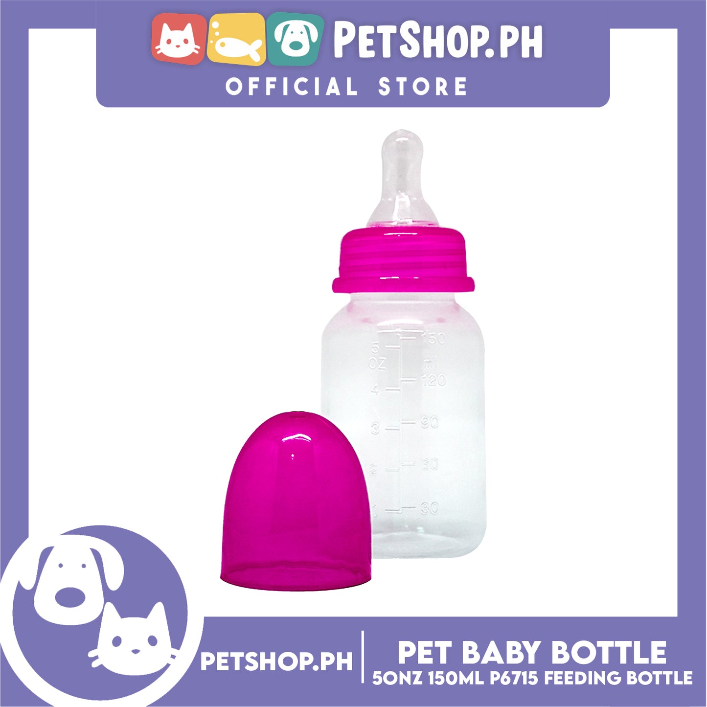 Pet Baby Bottle for Feeding Kittens and Puppies 5oz 150ml P6715- Feeding Bottle, Nursing Kit