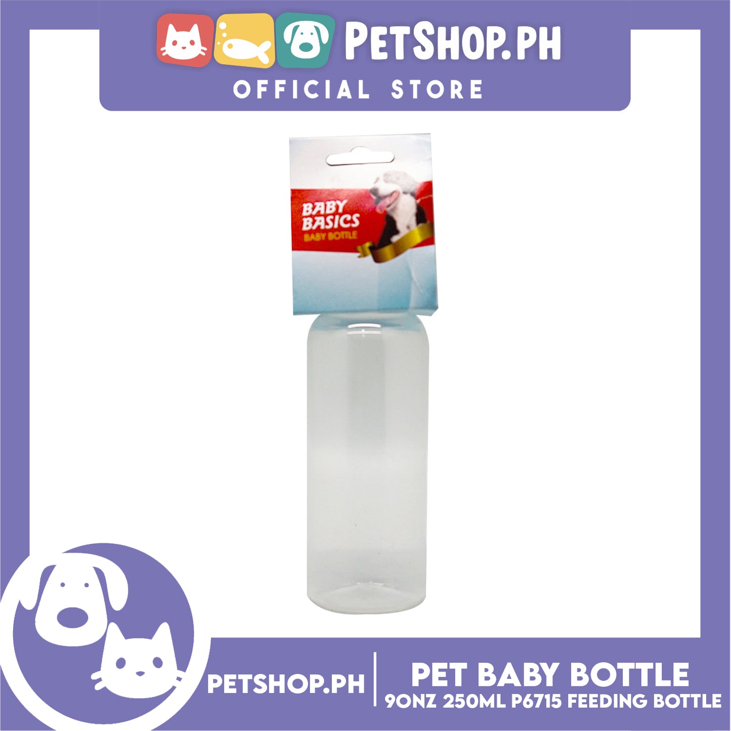 Pet Baby Bottle for Feeding Kittens and Puppies 9oz 250ml P6715 (Blue)- Feeding Bottle, Nursing Kit