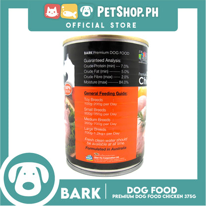 Bark Premium Dog Food Chicken 375g