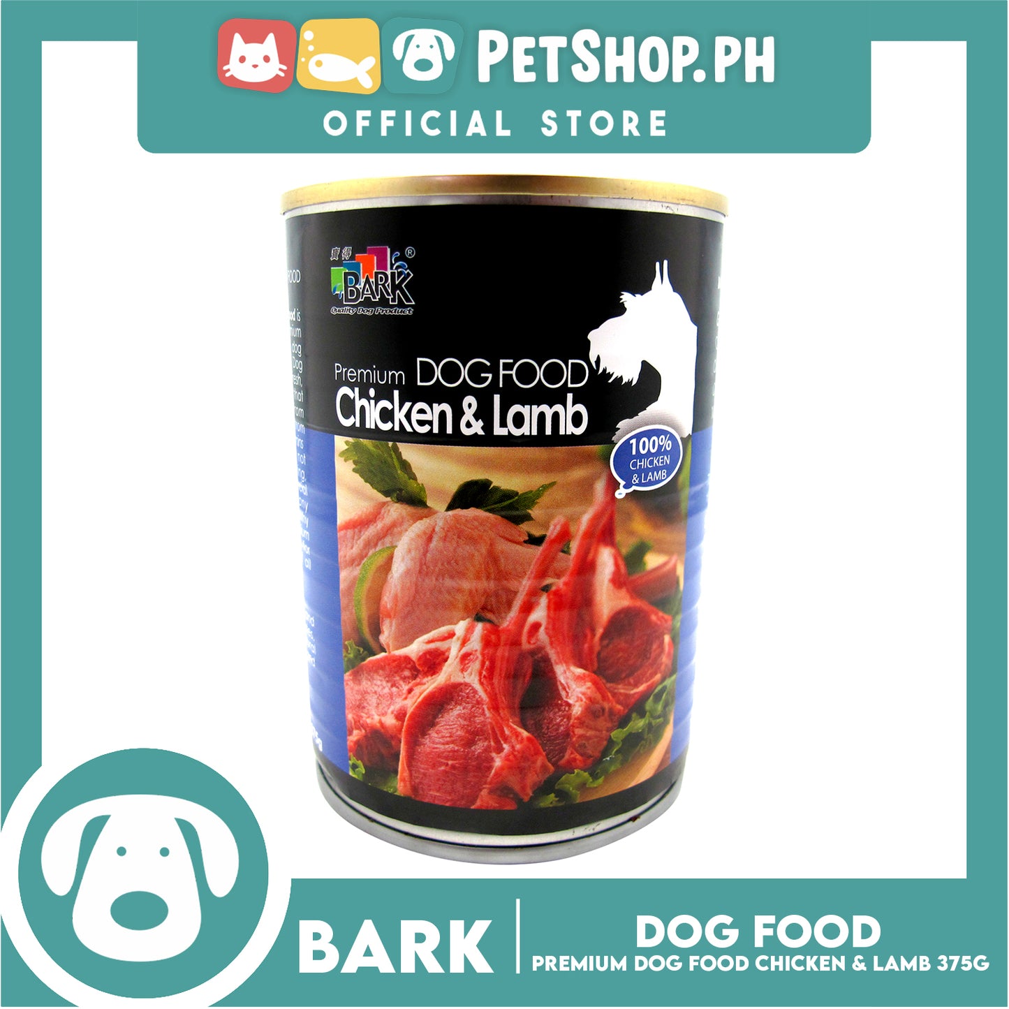 Bark Premium Dog Food Chicken & lamb 375g