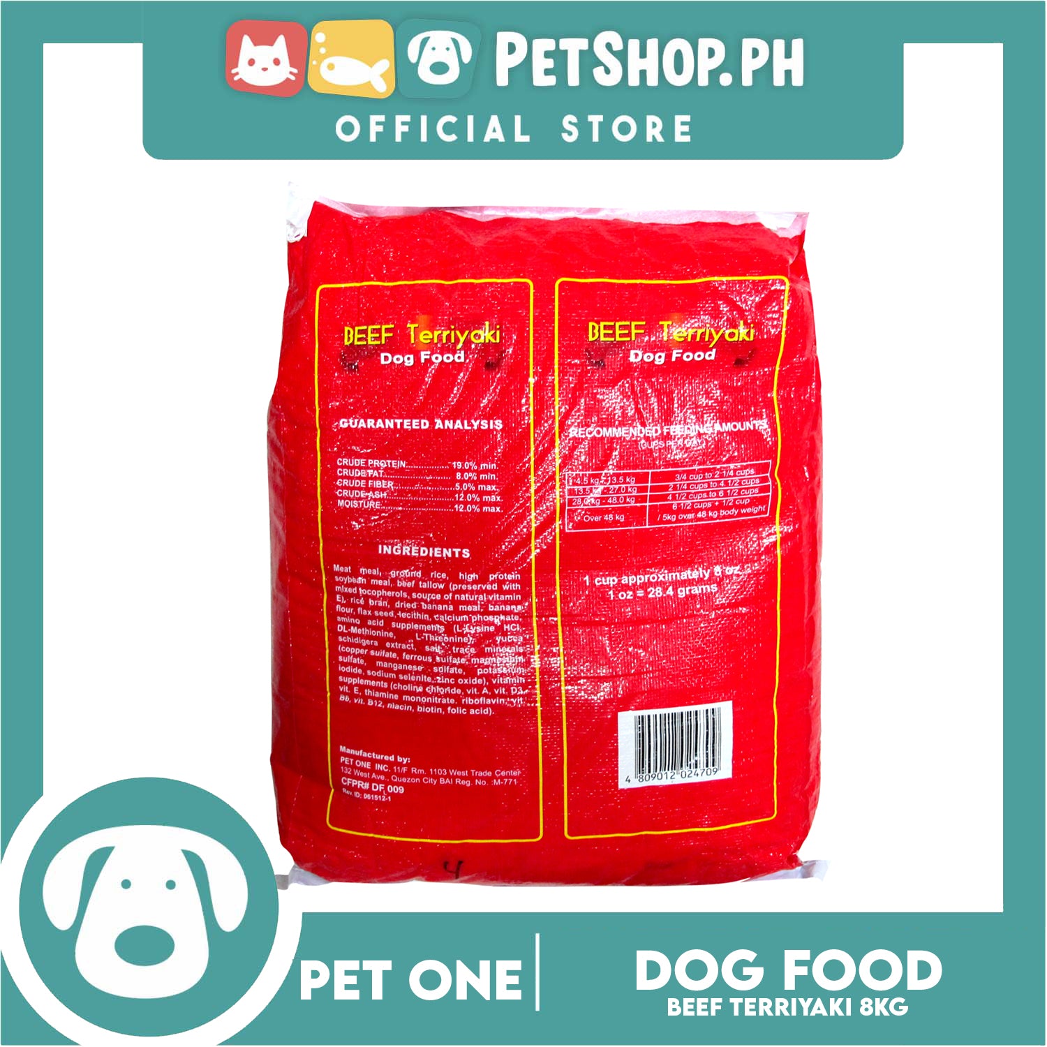 Pet One Beef Teriyaki 8kg Dry Dog Food Petshop.PH