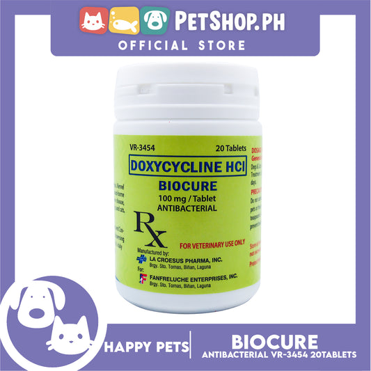 Happy Doxycycline HCI Biocure 100mg 20 Tablet for Pets Antibacterial
