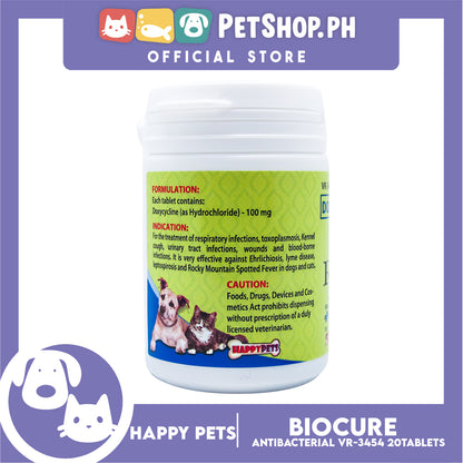 Happy Doxycycline HCI Biocure 100mg 20 Tablet for Pets Antibacterial