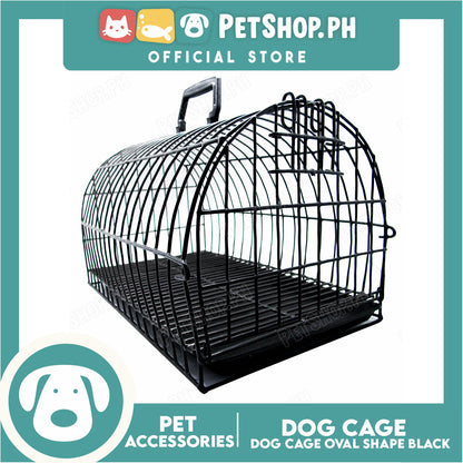 Dog Cage Large Oval Black