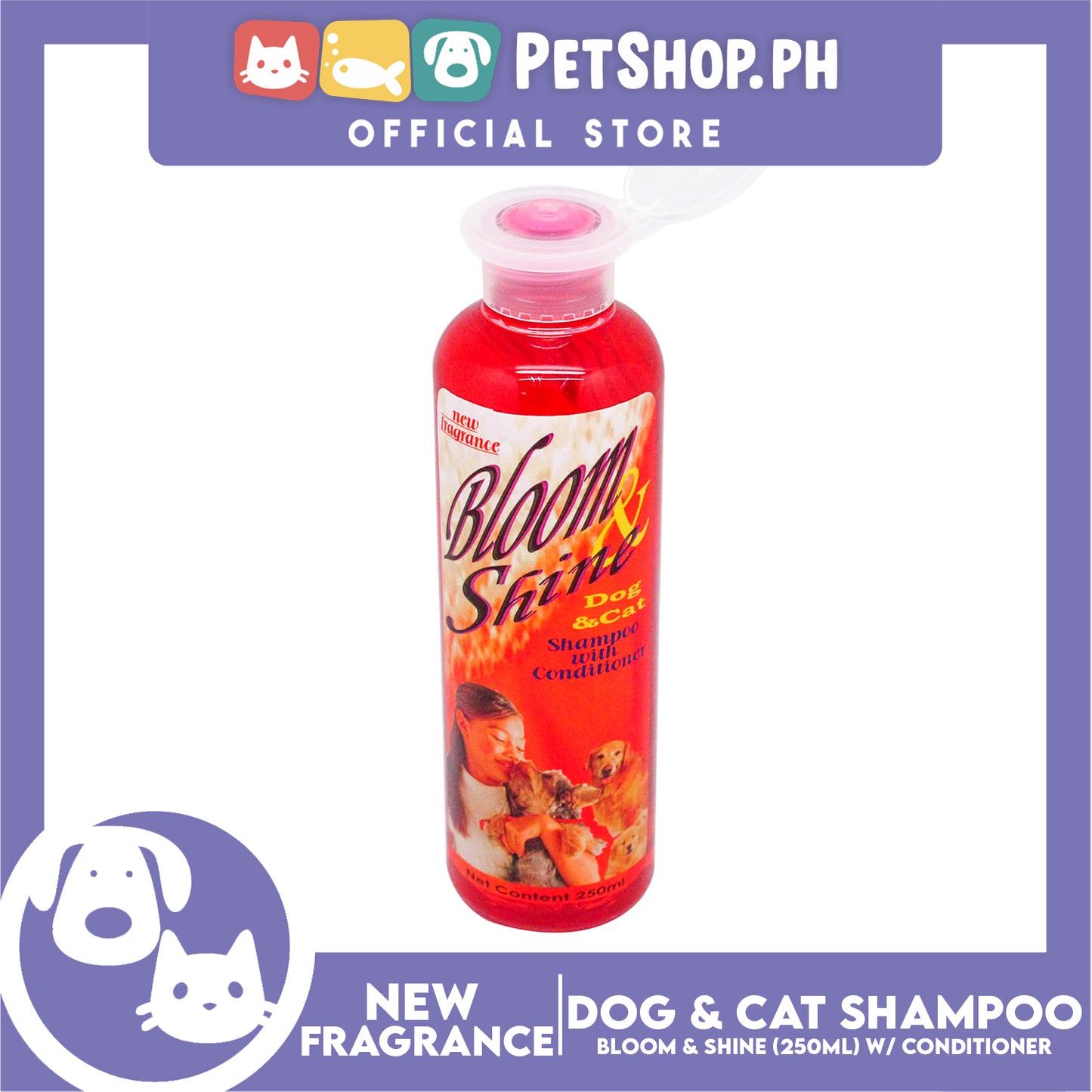 Bloom And Shine Dog And Cat Shampoo With Conditioner 250ml Dog And Cat Grooming