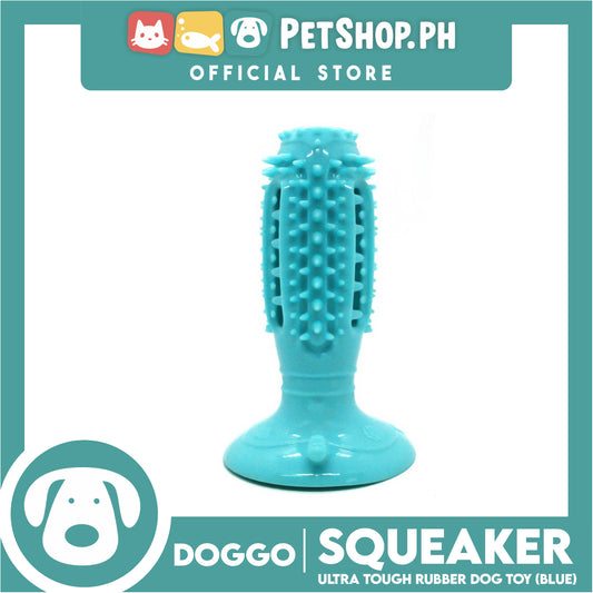 Doggo Squeaker Thick Rubber Material for Pet Teeth Cleaning, Chewing, Fetching (Blue)