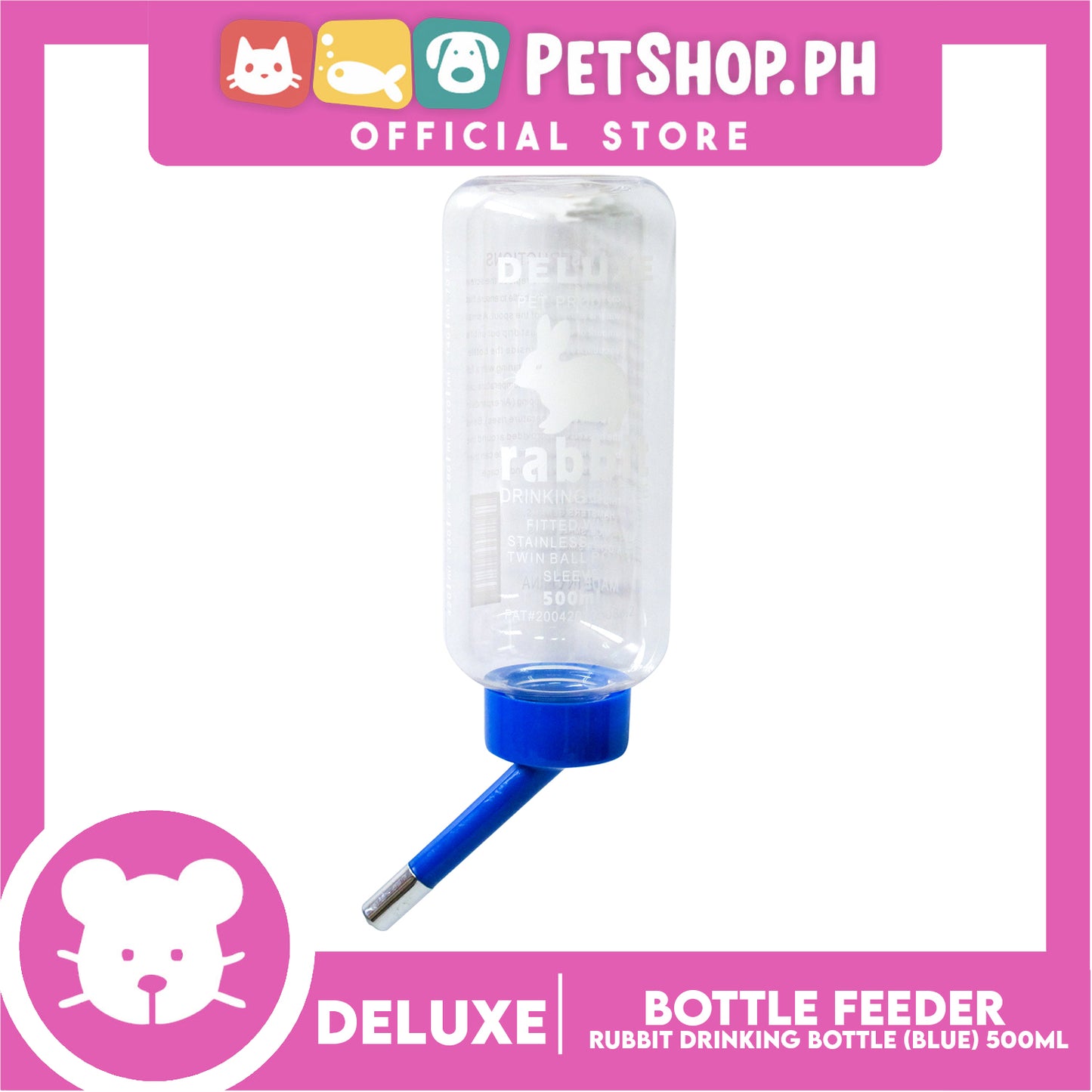 Deluxe Rabbit Drinking Bottle Blue 500ml