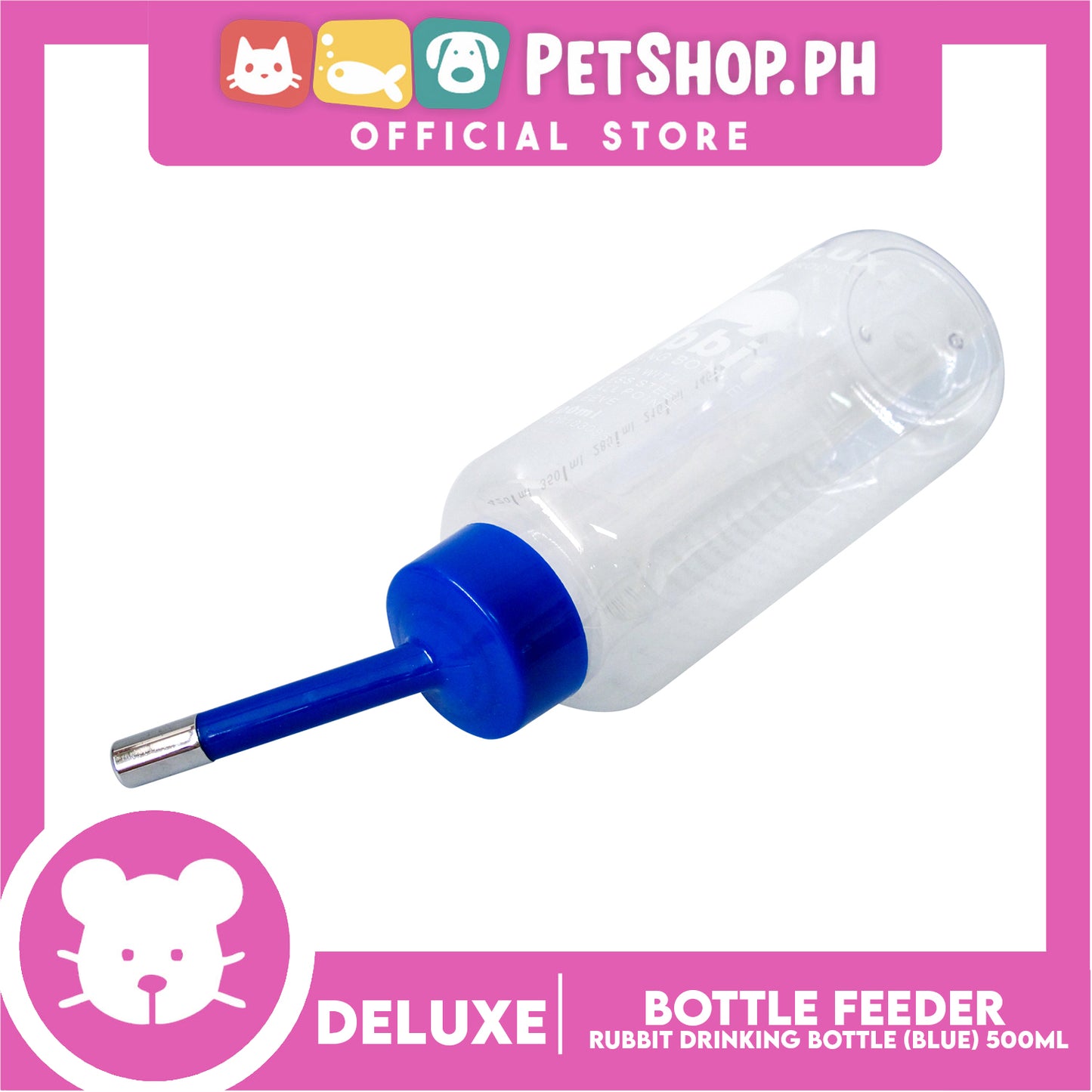 Deluxe Rabbit Drinking Bottle Blue 500ml